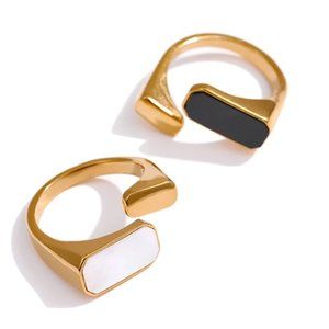 NEW Stainless Steel Shell Acrylic Ring- white color